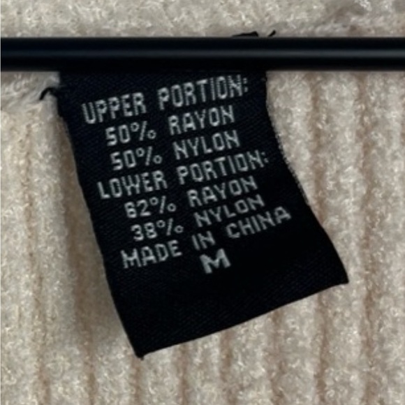 MODA INTL Y2K Babydoll Soft Chenille Scoop Neck Sweater Top Cream M Coquette - Picture 9 of 9